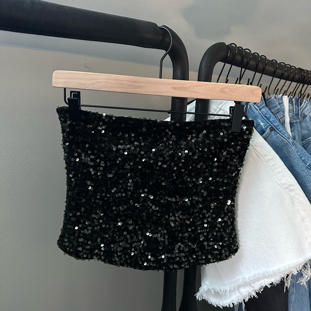H&M Sequined Bandeau Top